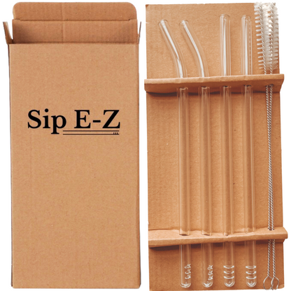 Sip E-Z Slotted Glass Straw Set